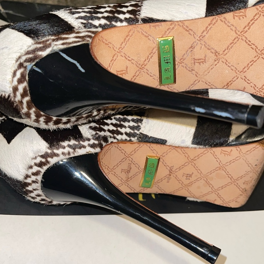 L.A.M.B Jenner Pony Hair Ankle Boots - Picture 9 of 11